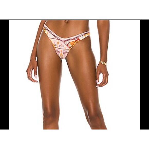 NWT Agua Bendita Avy Reversible Leva Boho Print Swim Bottoms Bikini Pink XL - Picture 1 of 4